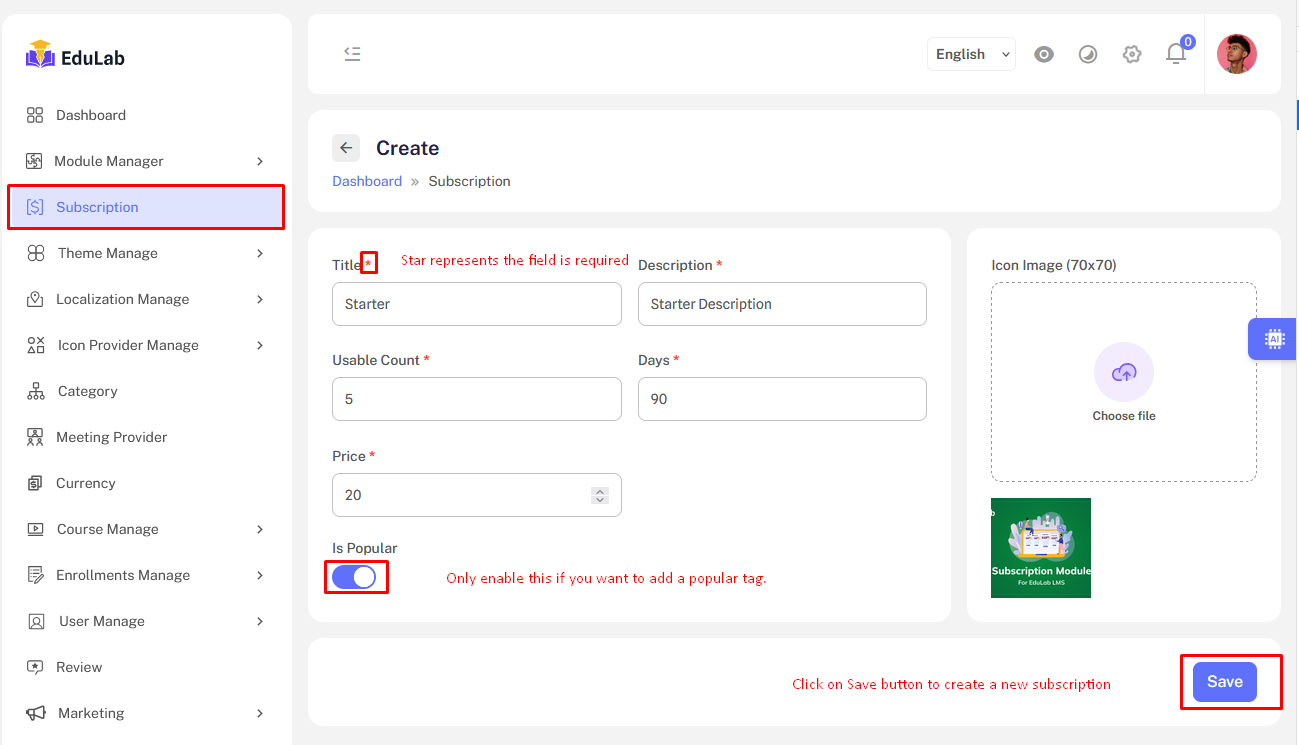 Subscription Form